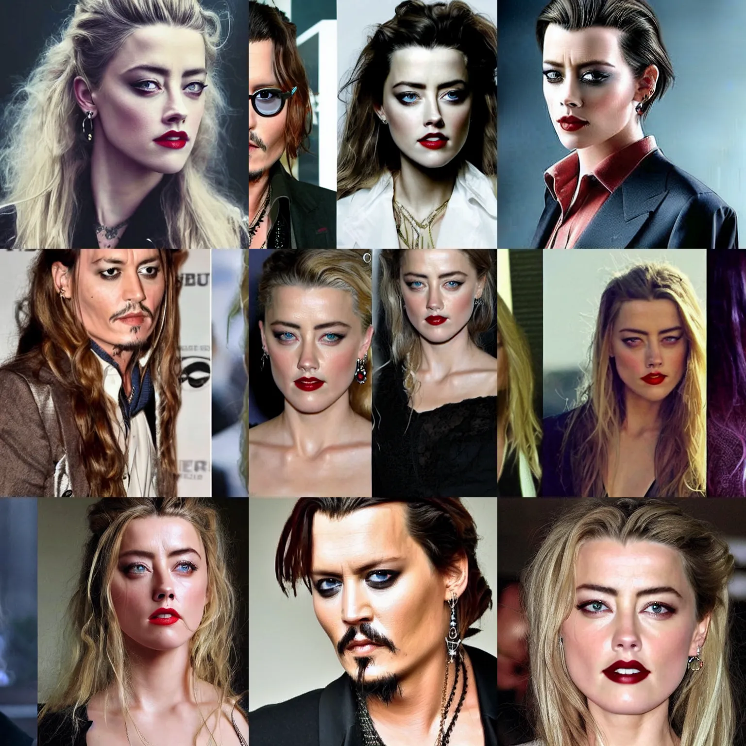 Prompt: a person who is a combination of johnny depp and amber heard face