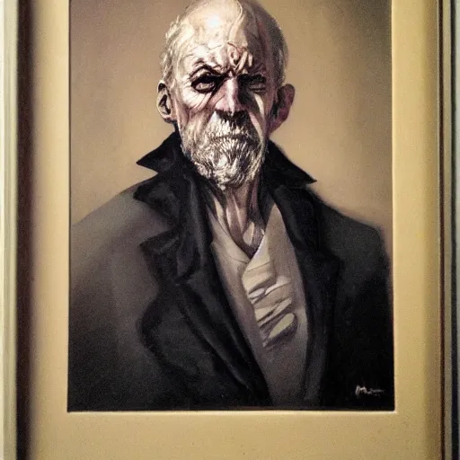 Image similar to portrait of an old man in the style of michael hussar