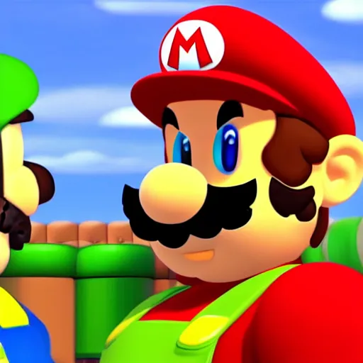 Prompt: twitter. com!!!!! screenshot of mario complaining about luigi