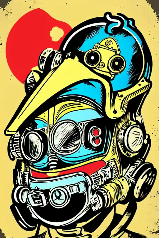 Image similar to fallout 7 6 retro futurist illustration art by butcher billy, sticker, colorful, illustration, highly detailed, simple, smooth and clean vector curves, no jagged lines, vector art, smooth andy warhol style