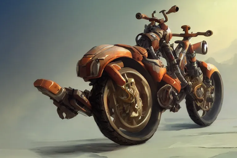 Image similar to a cartoony motor bike, in the style of Rayman origins, michael ancel, Ruan Jia and Mandy Jurgens and Greg Rutkowski, trending on Artstation, award winning, unreal engine, octane render H 1024