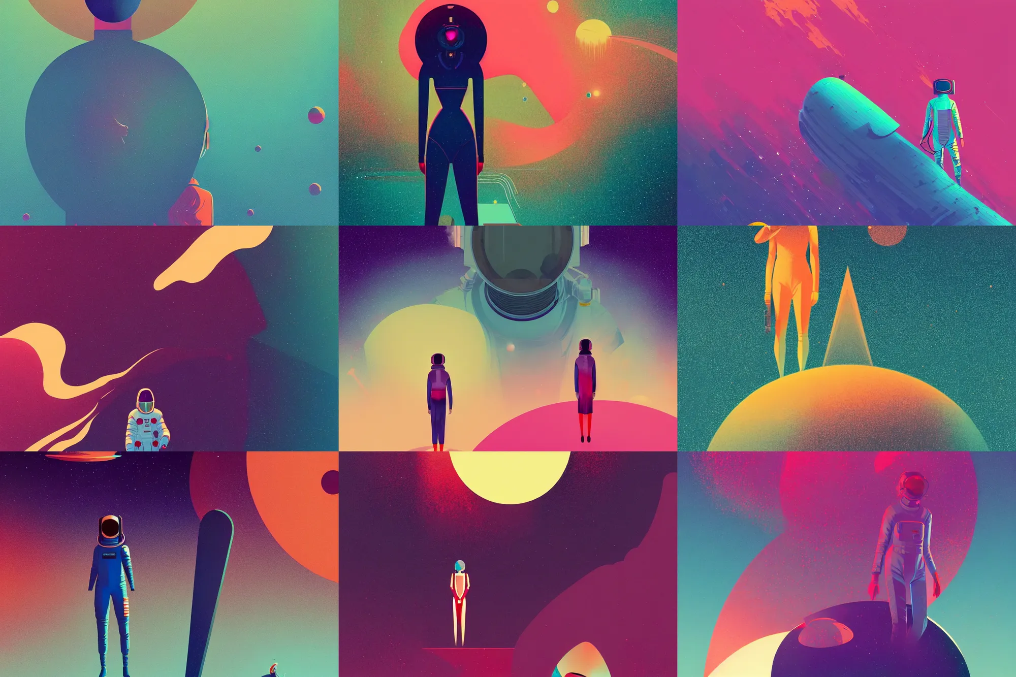 Dither Editorial Illustration Young Astronaut Stable Diffusion 