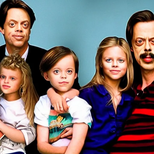 Image similar to Steve Buscemi replaces every member of the family in Full House, family photo