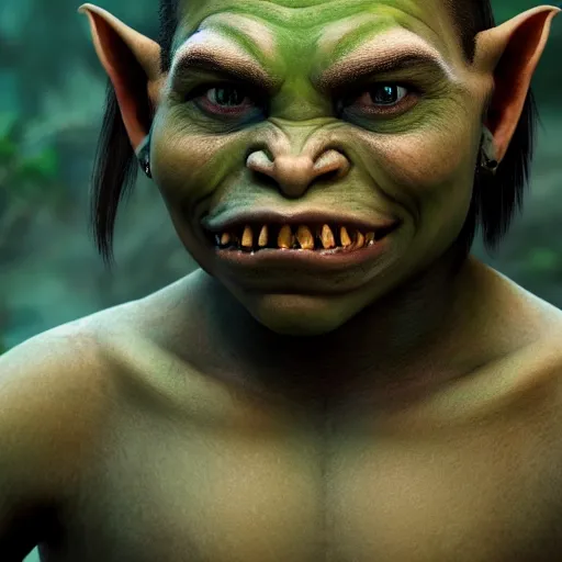 Image similar to a detailed portrait of a child orc boy, fantasy art illustration, incredibly highly detailed and realistic, 8 k, sharp focus