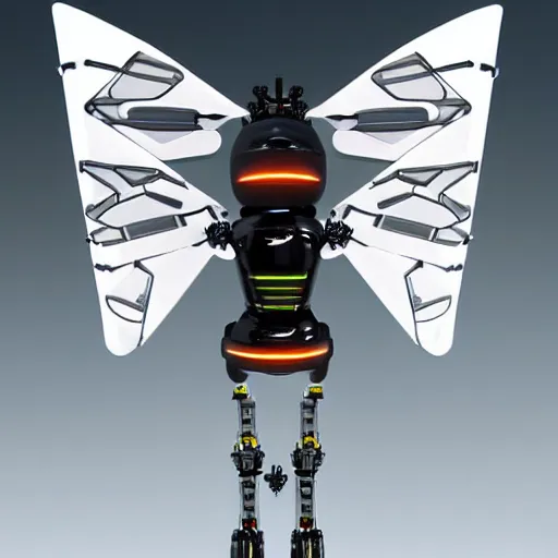 Image similar to robotic bees, cybernetic, led wings