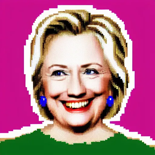 Image similar to microsoft paint pixel art of hillary clinton