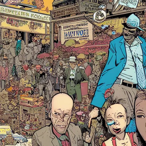 Prompt: a picture from hardboiled wonderland by geof darrow,