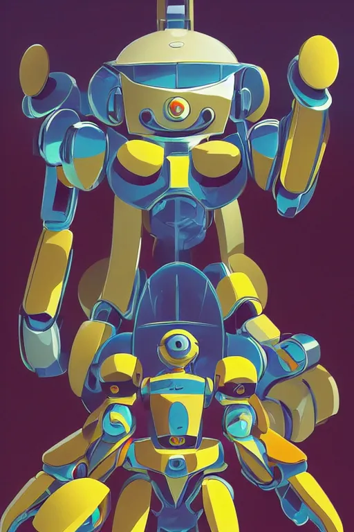 Image similar to metabots medabots medarotto medarot robot minimalist comics, behance hd by jesper ejsing, by rhads, makoto shinkai and lois van baarle, ilya kuvshinov, rossdraws global illumination ray tracing hdr radiating a glowing aura