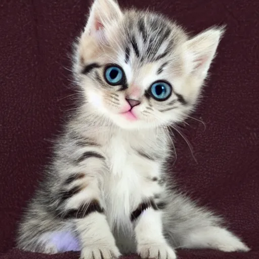 Prompt: a lovely little kitten - girl