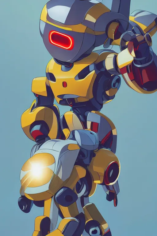 Image similar to metabots medabots medarotto medarot robot minimalist comics helmet mask neon cybereye, behance hd by jesper ejsing, by rhads, makoto shinkai and lois van baarle, ilya kuvshinov, rossdraws global illumination ray tracing hdr radiating a glowing aura