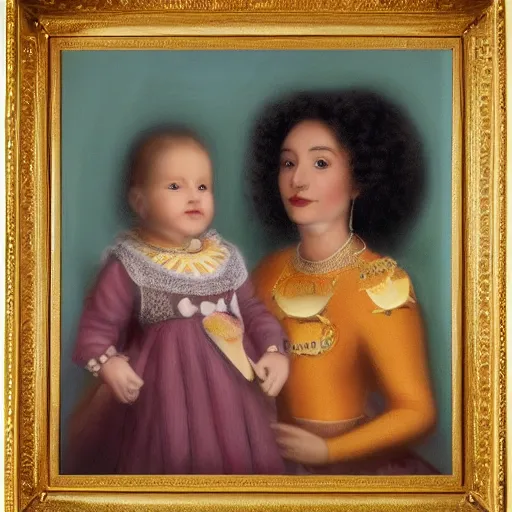 Prompt: a beautiful matte portrait of max and cheese, royal portrait