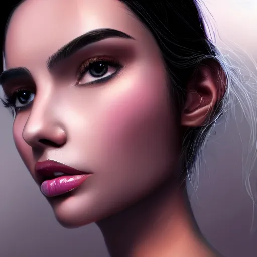 Prompt: a close up of beautiful Estefania Villegas perfect face, beauty spot by her left cheek, highly detailed, digital painting, artstation, concept art, smooth, sharp focus, illustration, art by Davinci, 8K,