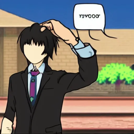 Image similar to Saul Goodman's avatar in the video game Omori, detailed