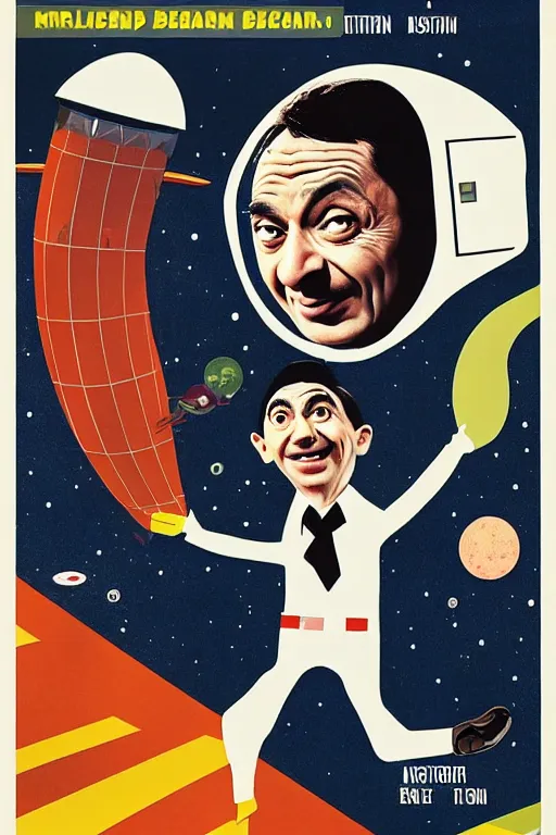 Image similar to criterion collection Poster art for the film Mr. Bean goes to Space