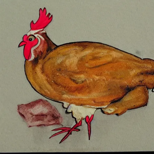 Prompt: chicken with teeth