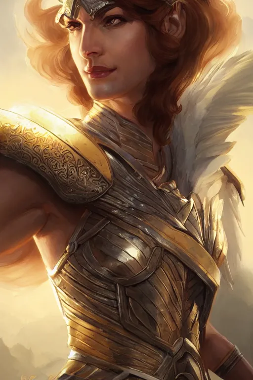 Image similar to amazon valkyrie athena, d & d, fantasy, portrait, highly detailed, headshot, digital painting, trending on artstation, concept art, sharp focus, illustration, art by artgerm and greg rutkowski and magali villeneuve