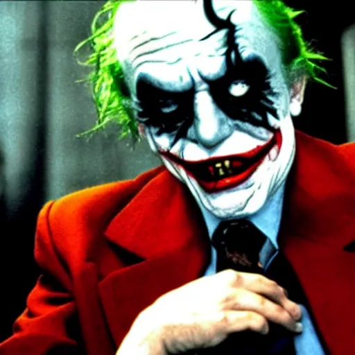 Prompt: stunning awe inspiring ( ( bernie sanders ) ) as the joker in batman the movie, movie still 8 k hdr atmospheric lighting