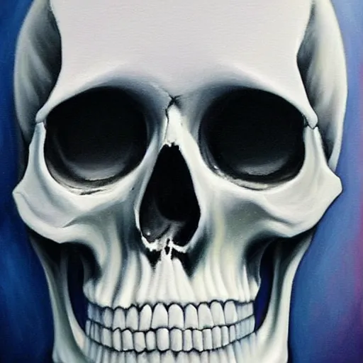 Image similar to oil painting skulls and tears detailed realistic by kristen margiotta