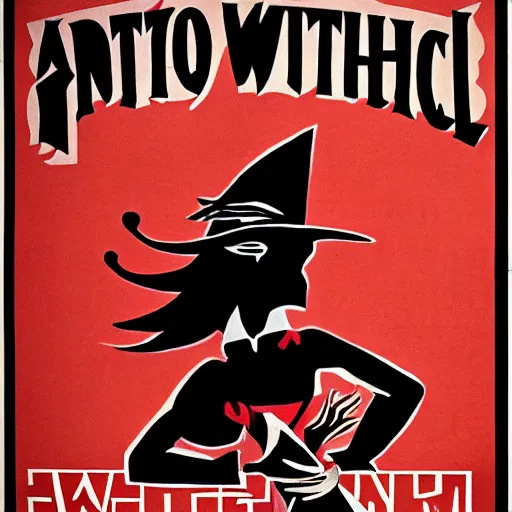 Image similar to anti - witch modern propaganda poster