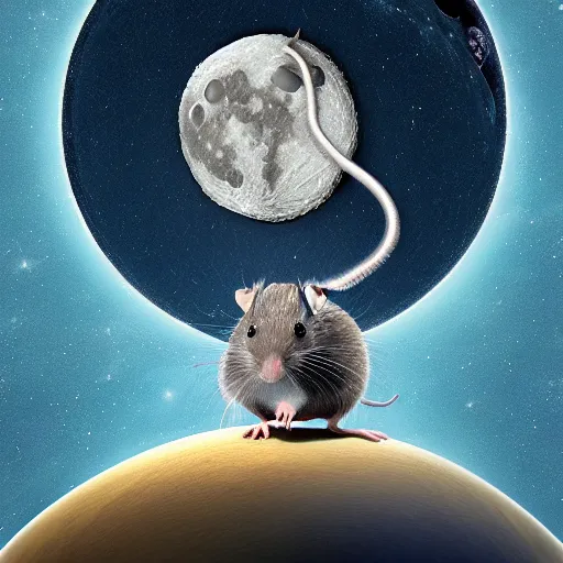 Prompt: different rat steals the moon,realistic cinematic , high detail, photorealism, sharp focus, star sharpness, different angles ,overall plan, 4k,