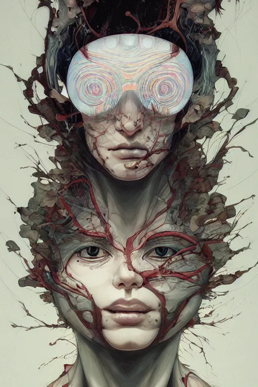 Prompt: prompt : figurative unique features beautiful subconscious, symmetrical face, portrait soft light painted by james jean and katsuhiro otomo and erik jones, inspired by akira anime, smooth face feature, intricate oil painting, high detail illustration, sharp high detail, manga and anime 1 9 9 9