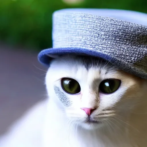 Prompt: cute cat wearing hat