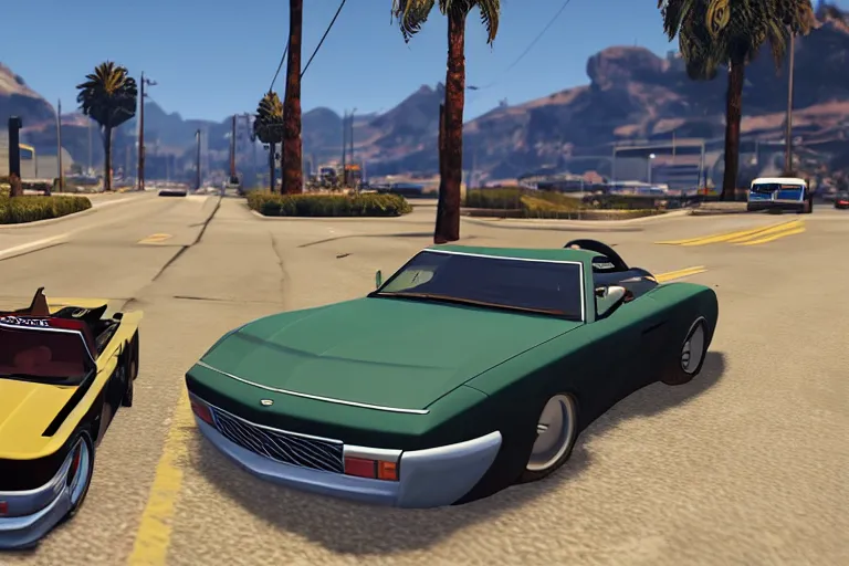 Image similar to cartoon gta V style, car