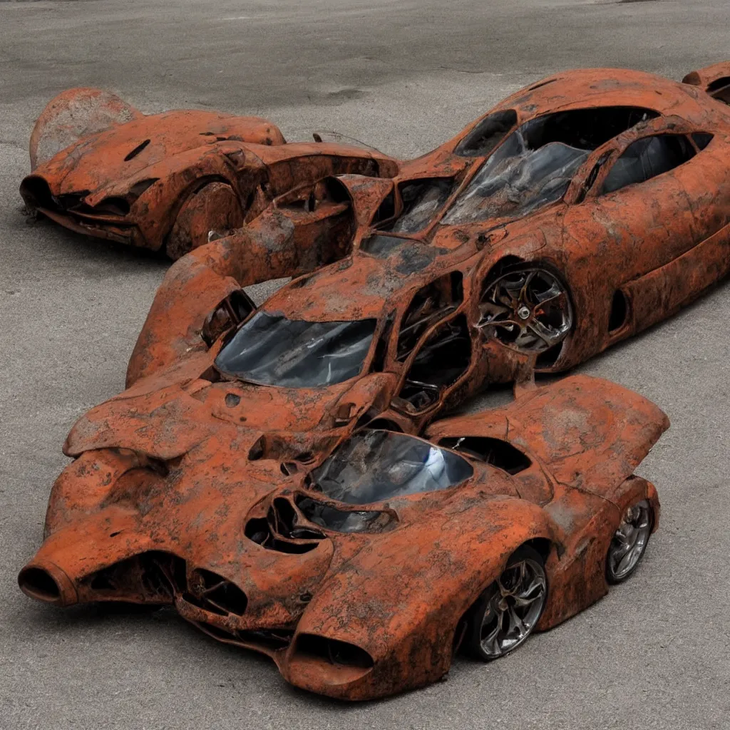 Prompt: rusty supercar