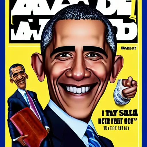 Image similar to mad magazine cover photo portrait caricature barack obama