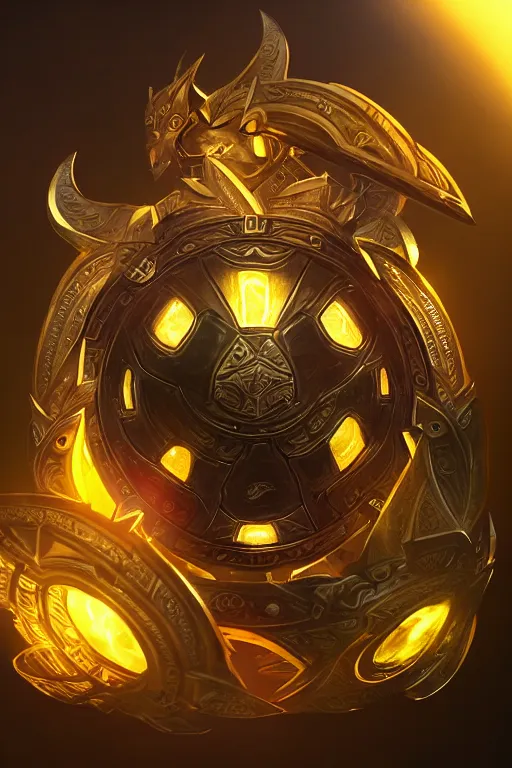 Image similar to shield fantasy epic legends game icon stylized digital illustration radiating a glowing aura global illumination ray tracing hdr fanart arstation by ian pesty and katarzyna da „ bek - chmiel