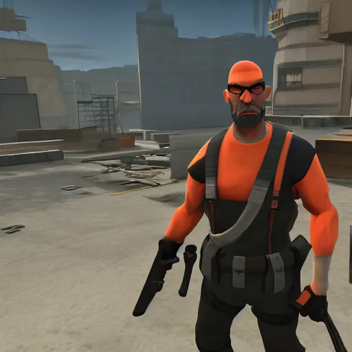 Image similar to Gordon Freeman in Team fortress 2, 4k screenshot of Team fortress 2 gameplay, 8k hdr showcase