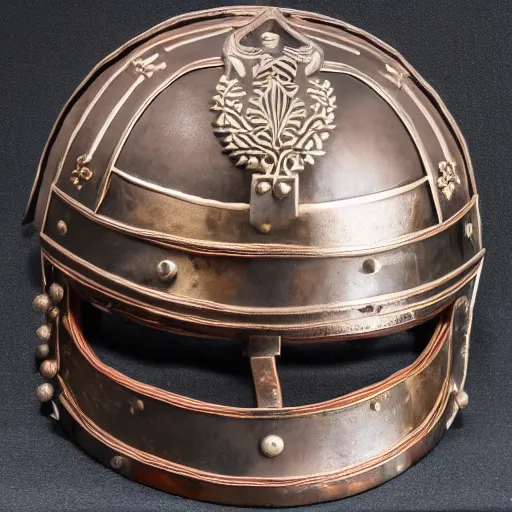 Prompt: sparta helmet with a wreath circular logo