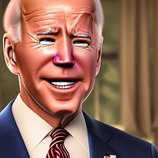 Image similar to joe biden on meth as seen in award winning animated pixar movie 4k octane render