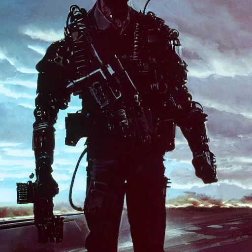 Image similar to joe biden as the terminator, dramatic lighting, cinematic, establishing shot, extremly high detail, photorealistic, cinematic lighting, artstation, style by James Gurney