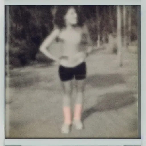 Image similar to real sasquach caught on film, polaroid picture