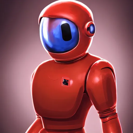 Prompt: a red nano robot high tech cyber astronaut shaped like a bean render high detail high tech octane digital painting trending on artstation 4 k