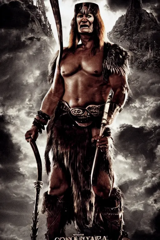 Image similar to conan o'brien as conan the barbarian, movie poster