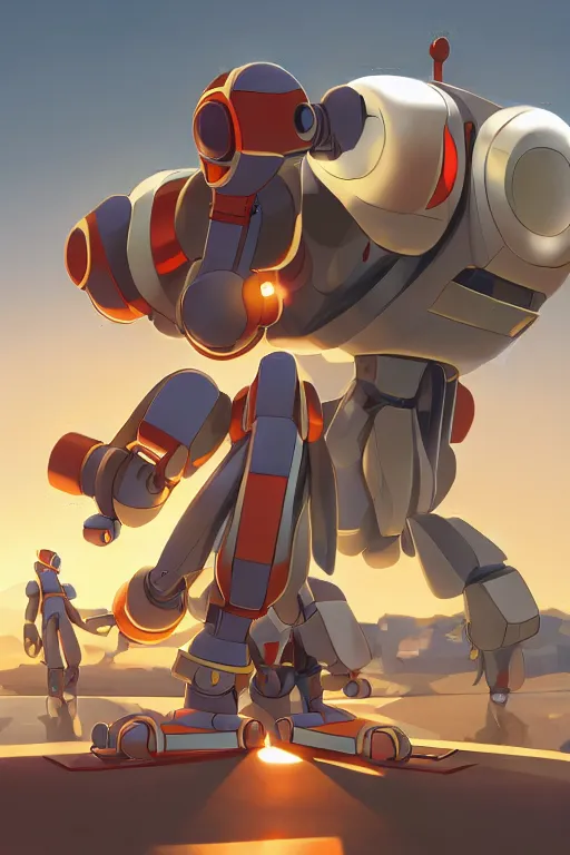 Image similar to metabots medabots medarotto medarot robot minimalist comics, behance hd by jesper ejsing, by rhads, makoto shinkai and lois van baarle, ilya kuvshinov, rossdraws global illumination ray tracing hdr radiating a glowing aura