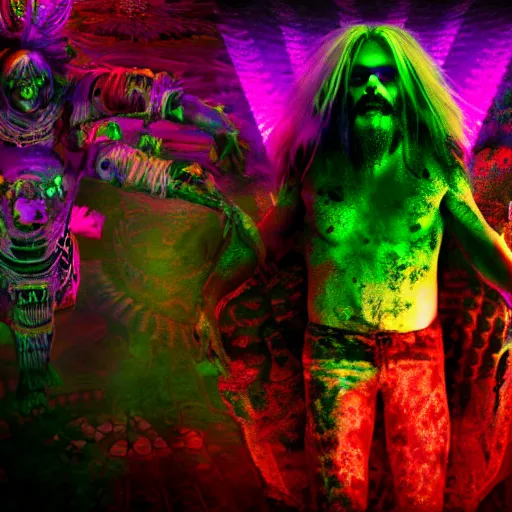 Image similar to psychedelic nightmare, rob zombie, octane render, 8k, ultra detailed