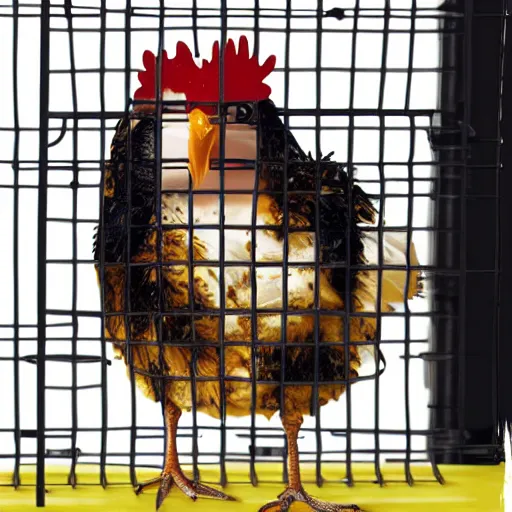 Image similar to cute little chicken with inmate clothes