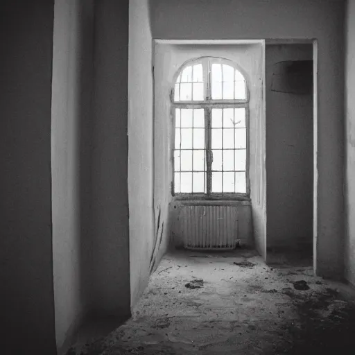Prompt: the room is white like sunbleached bones as the presence in the walls creeps up my spine