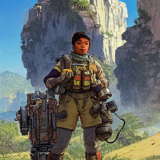 Image similar to ivan. Apex legends. Concept art by James Gurney and Mœbius.