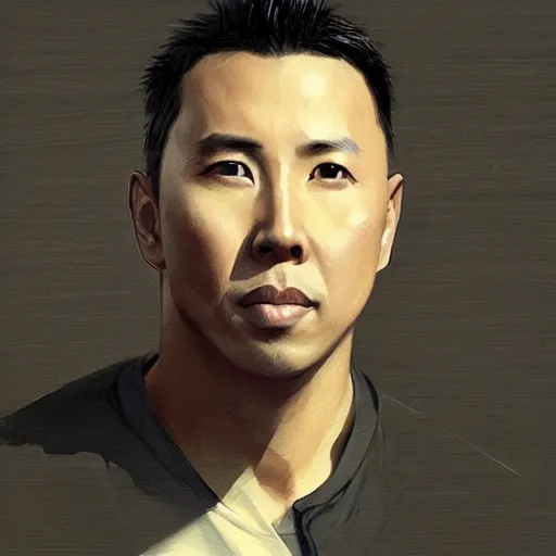 Image similar to “ portrait of donnie yen by greg rutkowski, young, attractive, highly detailed portrait, scifi, digital painting, artstation, concept art, smooth, sharp foccus ilustration, artstation hq ”