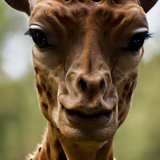 Image similar to a human - giraffe hybrid, wildlife photography