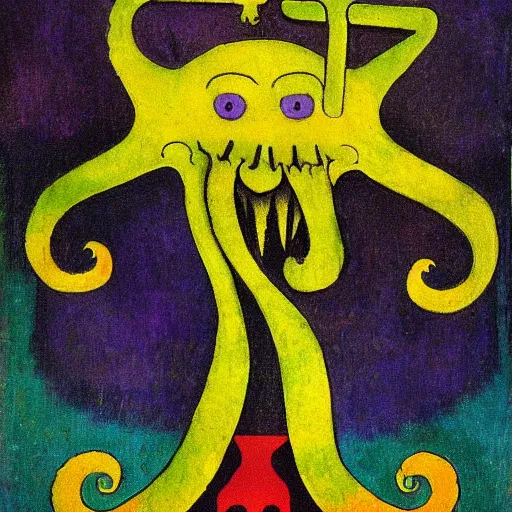 Prompt: cthulhu by paul klee