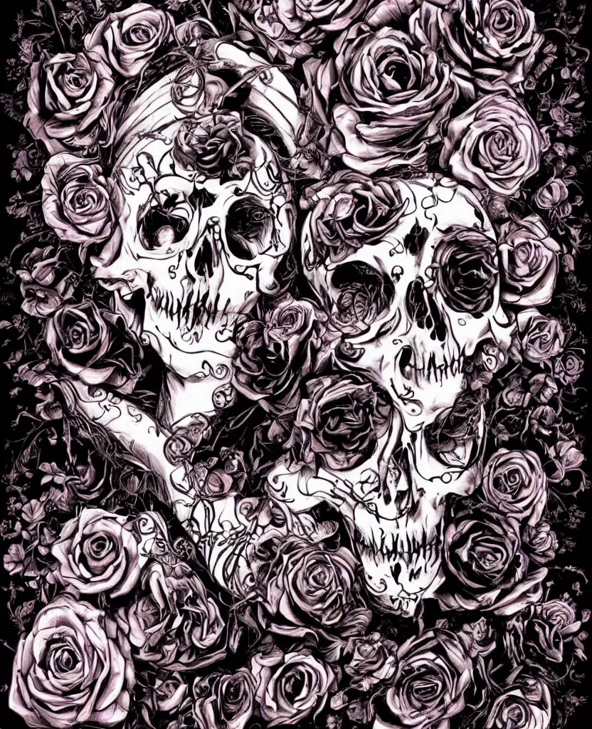 Image similar to a chaotic goddess of death skull black rose s day of the dead gothic beauty pretty gorgeous