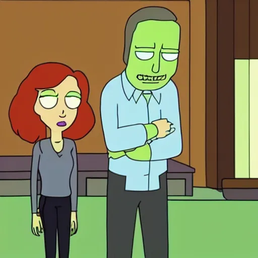 Prompt: mulder and scully from the x - files in rick and morty
