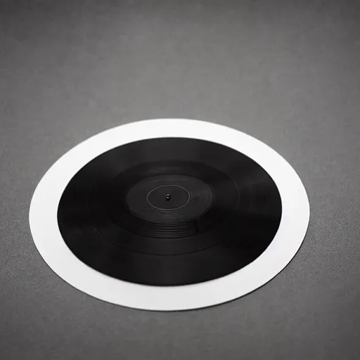 Prompt: black paper vinyl record empty