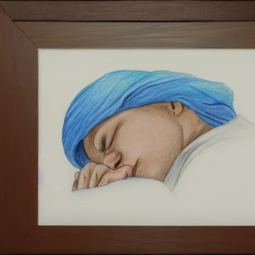 Image similar to a painting about loss, color pencil drawing