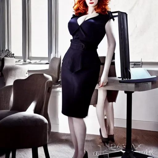 Image similar to christina hendricks photoshoot as seen on'only secretaries'website